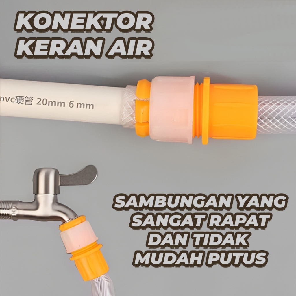 Konektor Selang Air Sambungan Kran Fleksibel Klem Kepala Selang