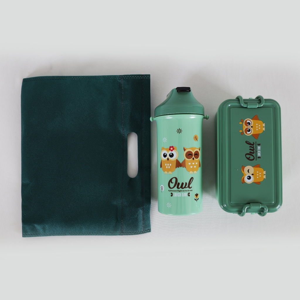 Set Kotak Makan Dan Minum Anak Owl