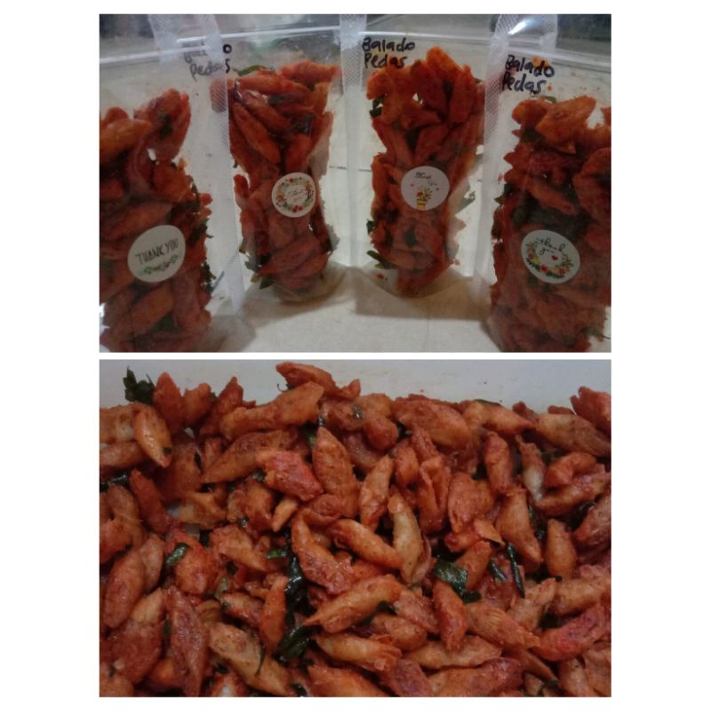

keripik lumpia rasa balado pedas
