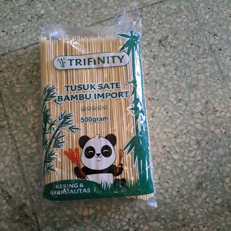 Tusuk Sate Bambu Panda Import Halus Bersih Harga diatas untuk 1 pack 500gram isi -+ 650pcs