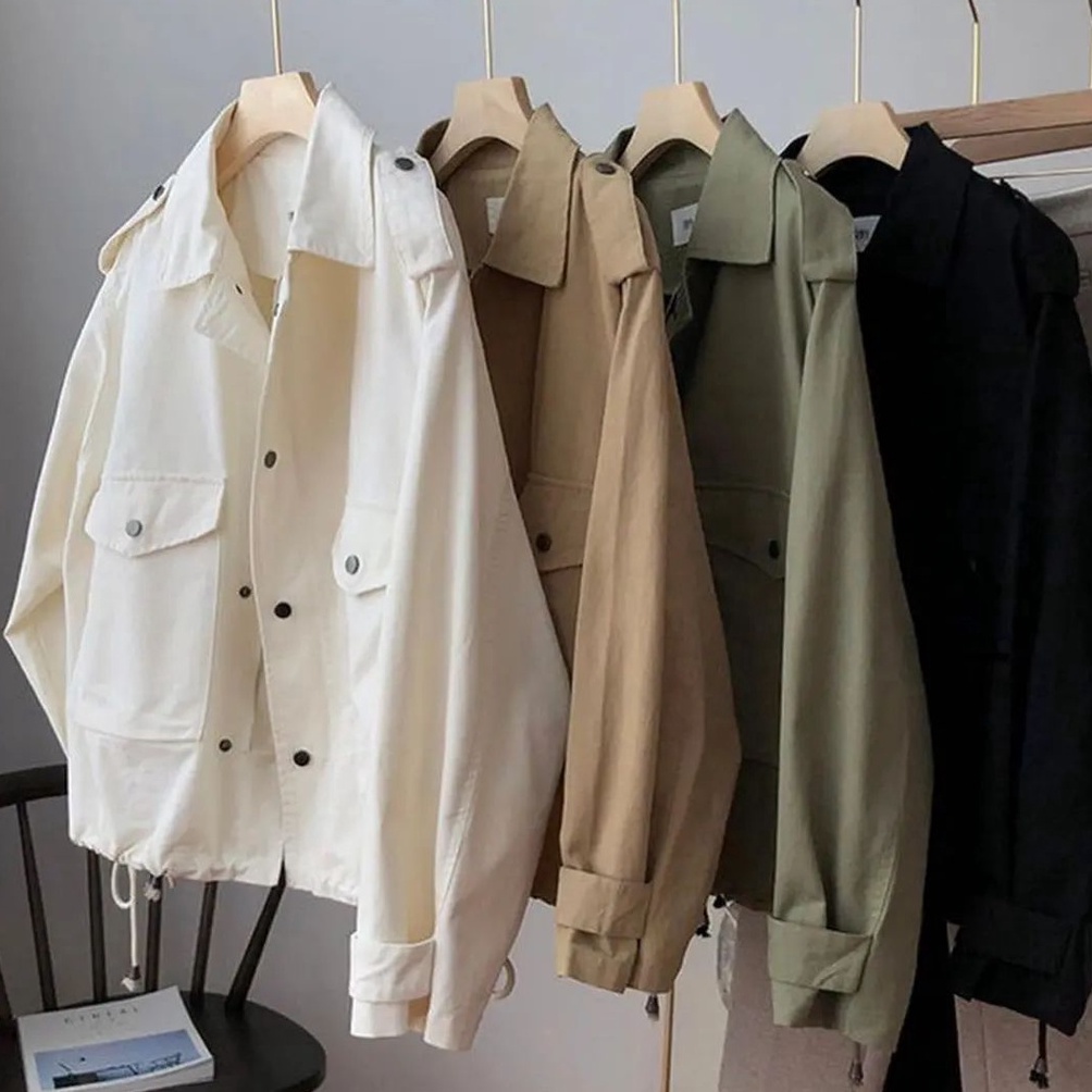 KODE C12I Suwon Jacket Korean Style Atasan Wanita American Drill