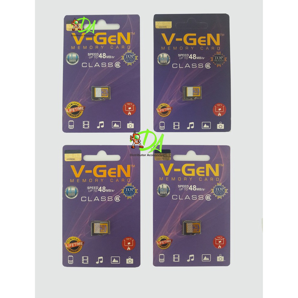 KODE Y18N Micro SD VGen 4Gb  8Gb  16Gb  32Gb class 6 original Vgen garansi lifetime Vgen  kartu memo