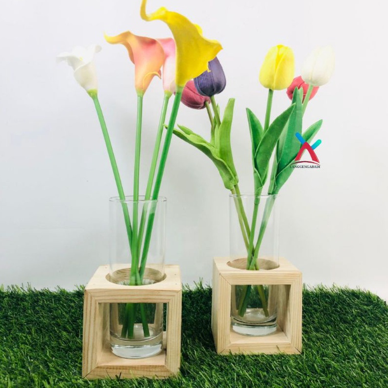 PROMO BESAR  1 PAKET  Vas Kaca kayu pot  Vas Kaca Estetik  Vas Kaca Murah  Vas Kaca Bunga
