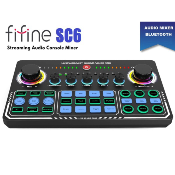 RGB Promo Wireless Mixer SC6  Fifine Amplitank Berkualitas