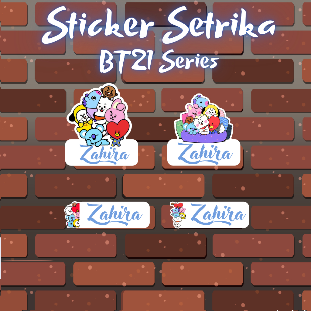 

BT21 series---Stiker kain kaos baju setrika Label nama sablon empat desain dapet 40 pcs