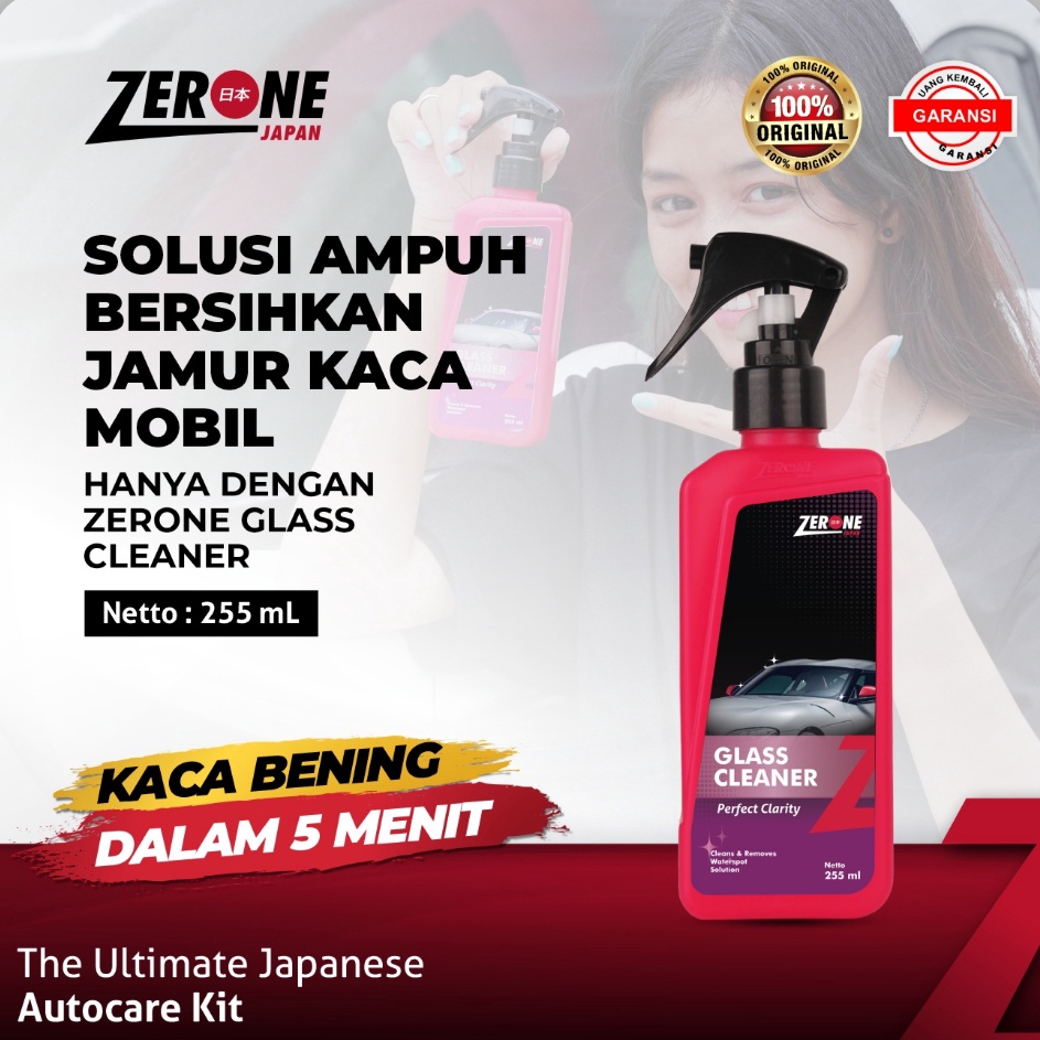 FG2 Obat Cairan Pembersih Jamur Kaca dan Kerak Body Mobil Paling Ampuh Zerone Glass Cleaner 255ML