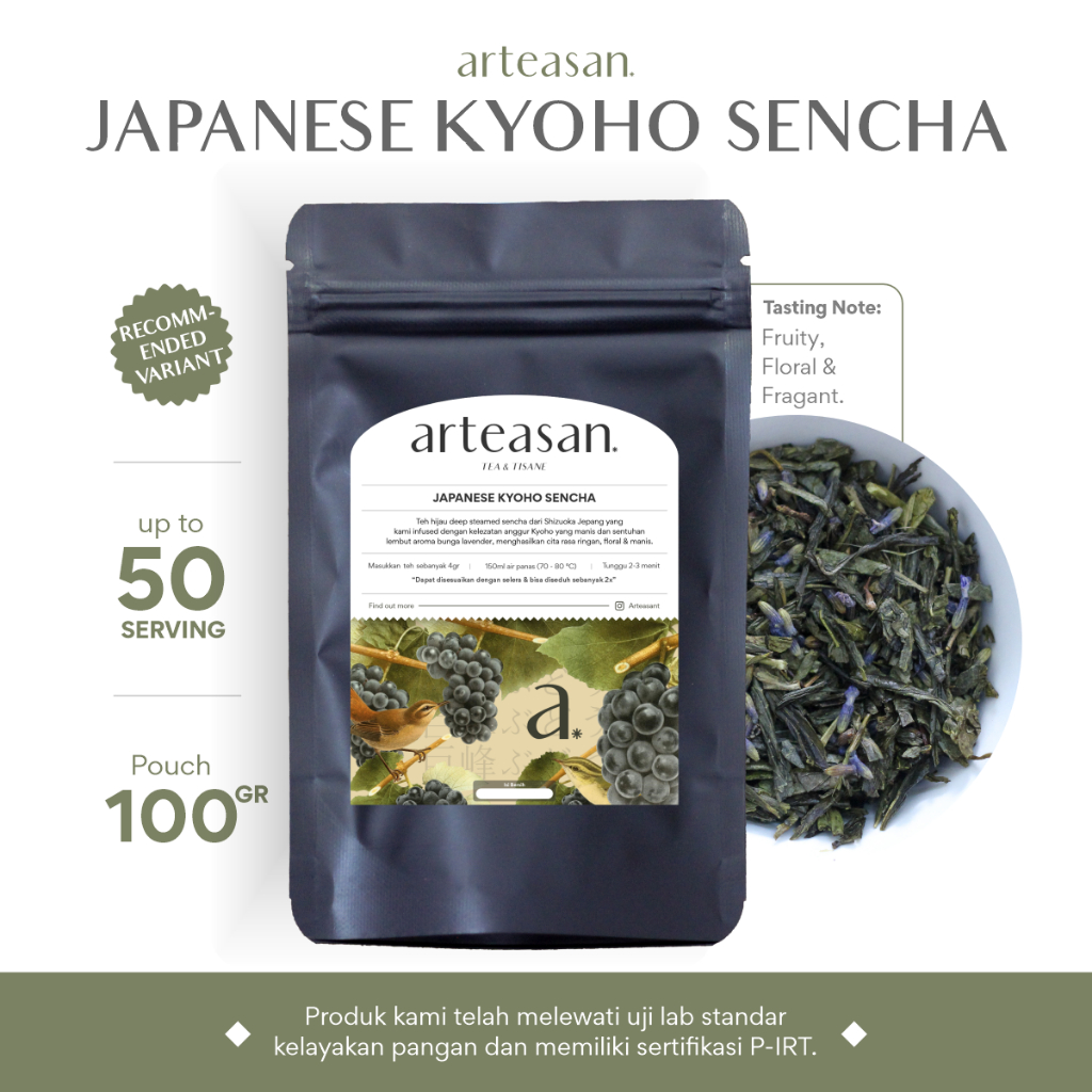 

Japanese Kyoho Sencha - Tea Blend - Ukuran 100gr / Teh Hijau Sencha rasa anggur / Loose Leaf Tea