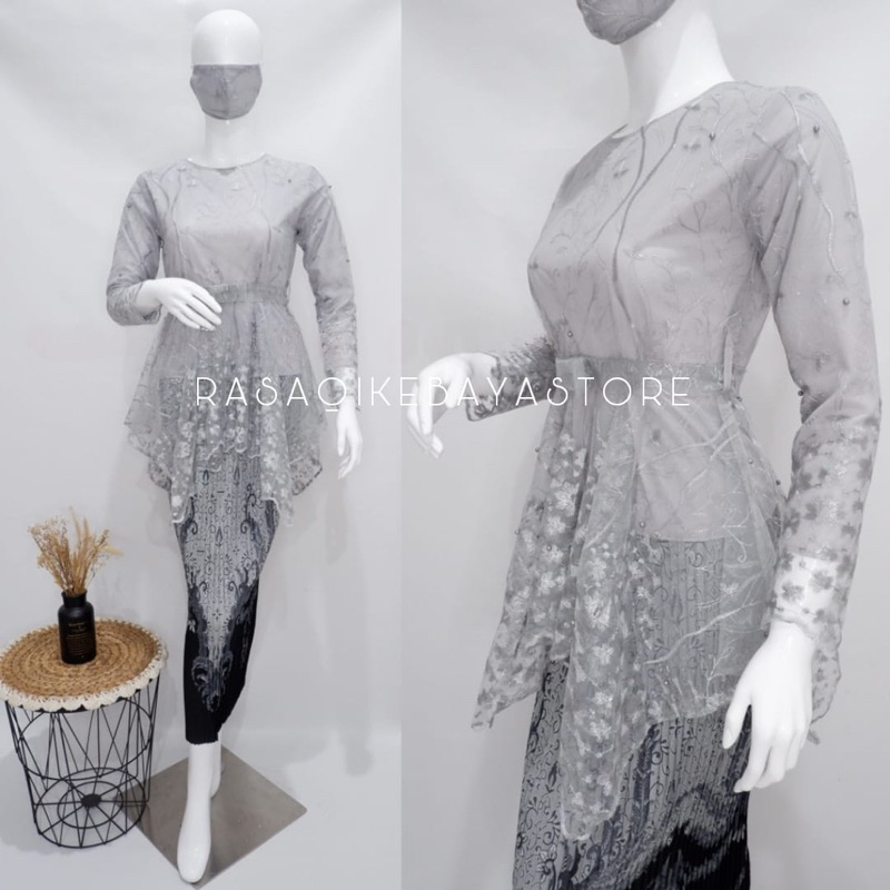 (BAYAR DITEMPAT)Kebaya aurora pita gomez by rasaqi kebaya/Kebaya Tunik / Tunik Brokat / Kebaya Moder