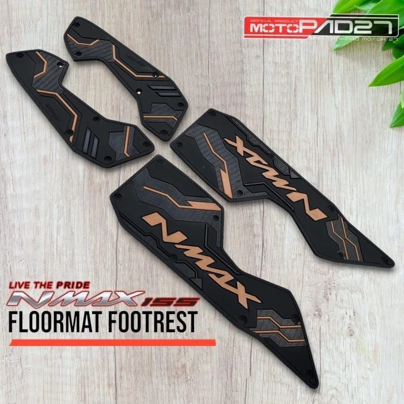 Motopad27 Karpet motor Yamaha new Nmax 155 alas pijak kaki Nmax 155 Pijakan kaki Nmax 155 full karet