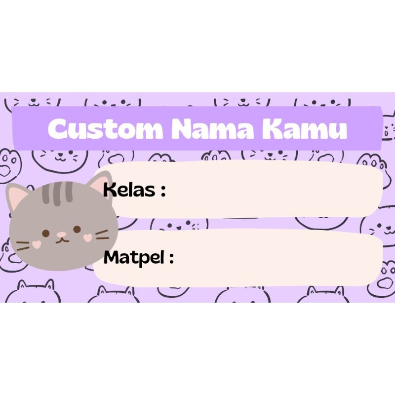 

Stiker Nama Buku / Stiker Custom Nama Tema Kucing
