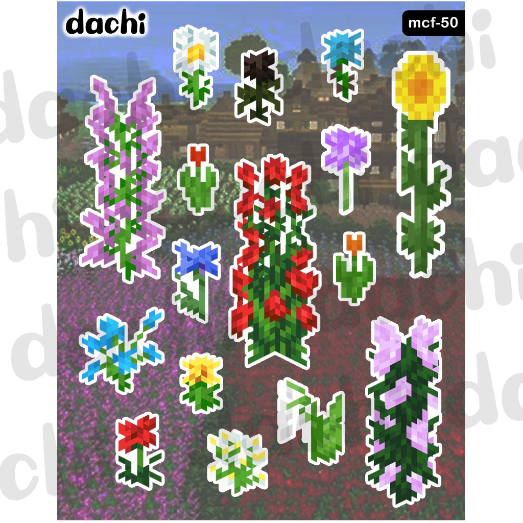 

Dachi Sticker Minecraft Flowers MCF-50 Peel Off