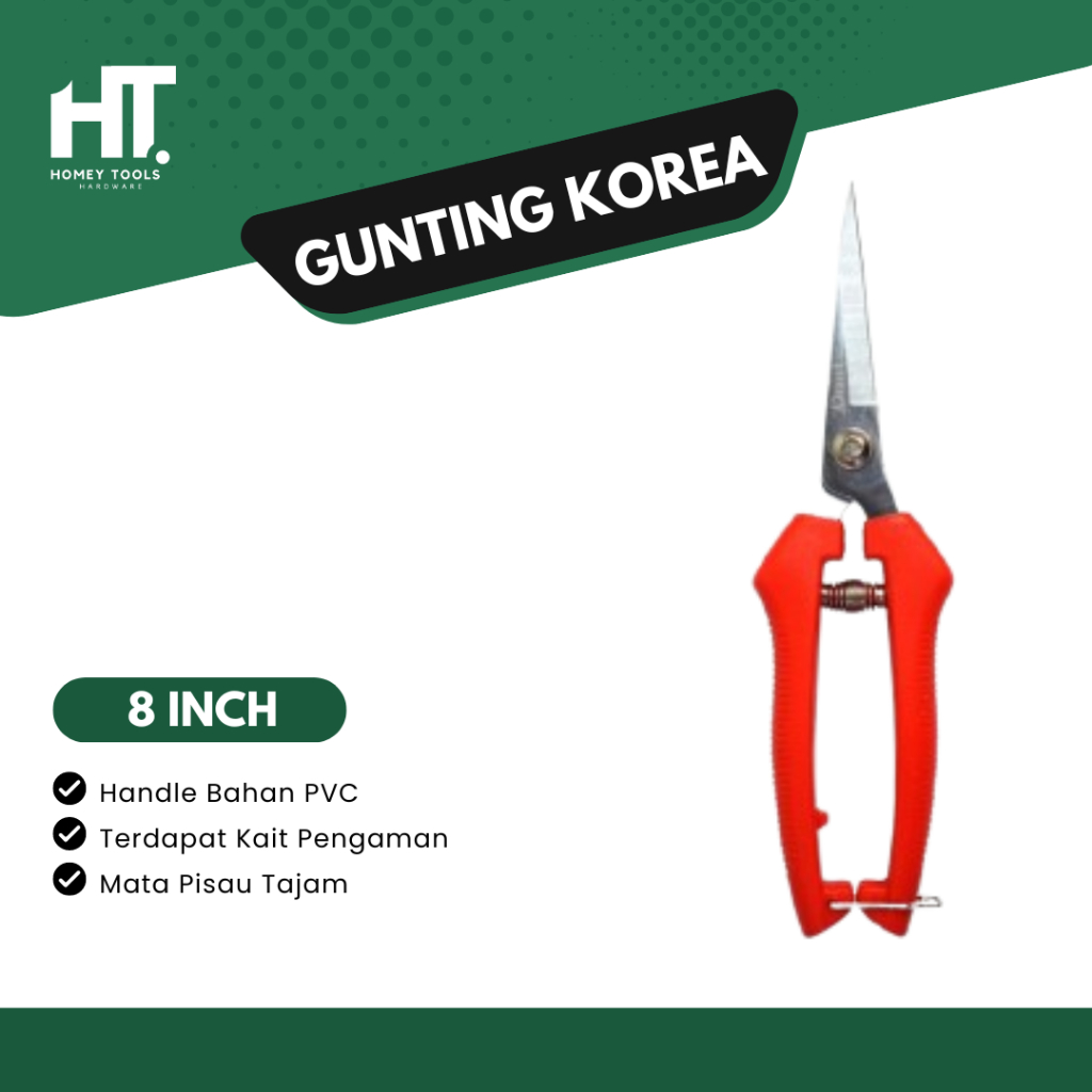 

ONAT Gunting Korea Serbaguna / Gunting Serbaguna Dahan Ranting Seng Tajam Ukuran 8 Inch