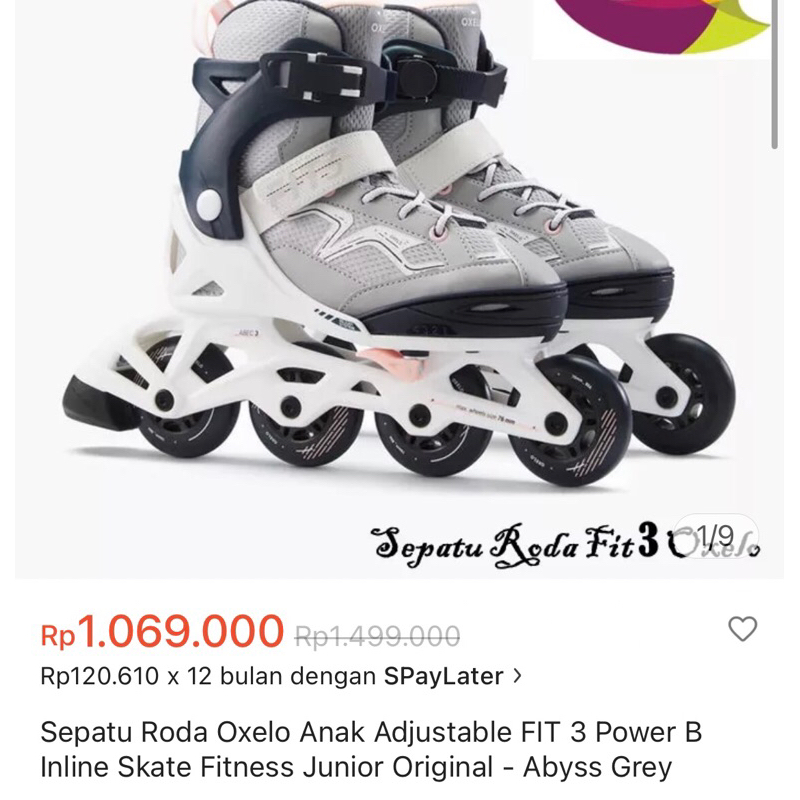 Sepatu roda oxelo decathlon 4 - 5 tahun anak inline skate preloved second