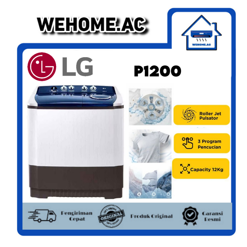 Mesin Cuci LG 2 Tabung P1200RT Mesin Cuci 2 Tabung LG 12 KG Mesin Cuci LG