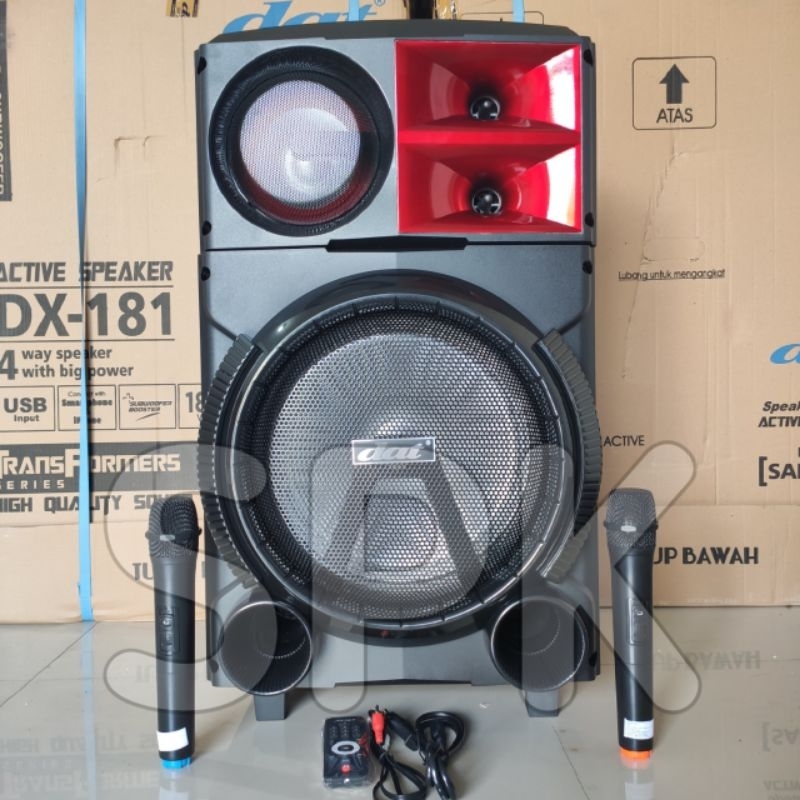 Speaker Portable DAT DT 1205 12 inch 2 Mic Wireless