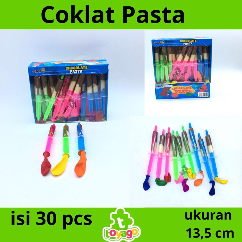 

Coklat Pasta Suntikan Balon isi 30 Pcs Grosir murah (chocolate pasta toyago toys)