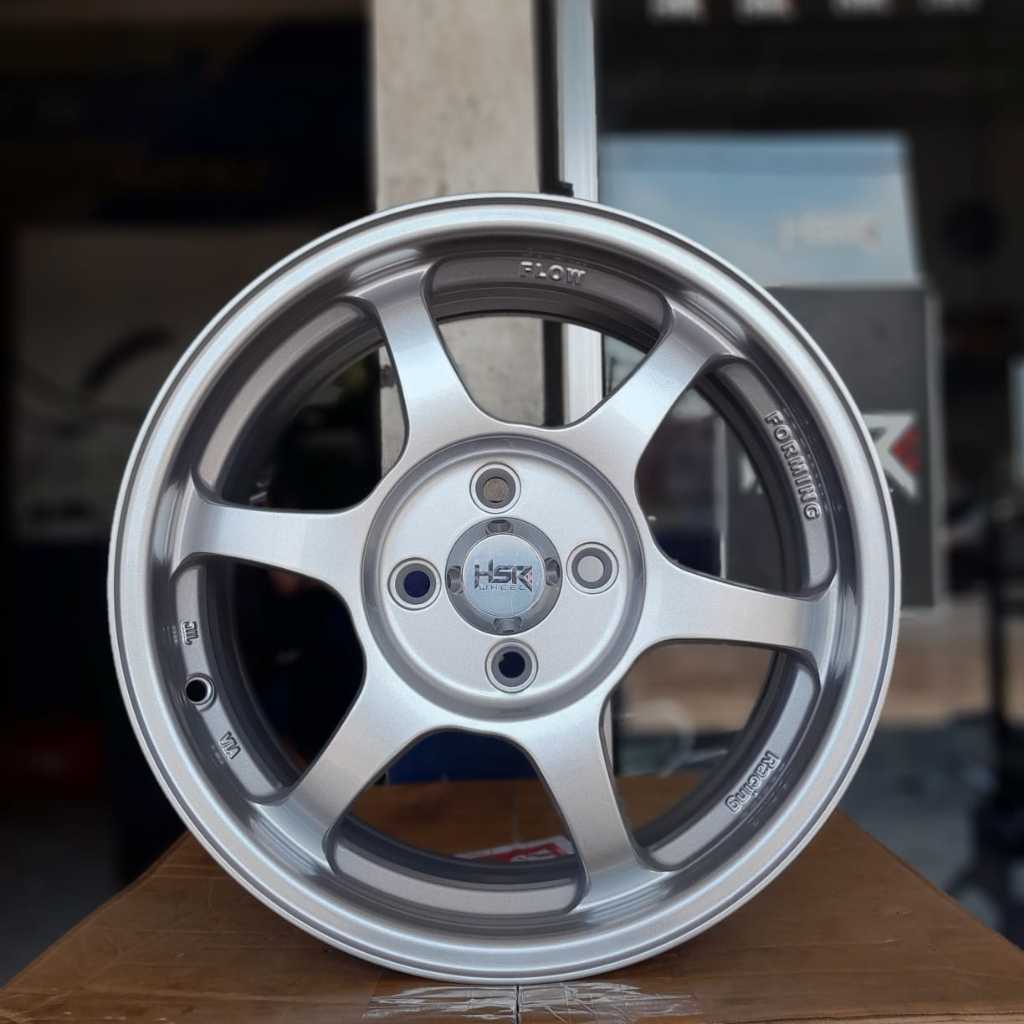velg racing brio agya ring 15 hsr type yuzawa lebar 6,5 silver