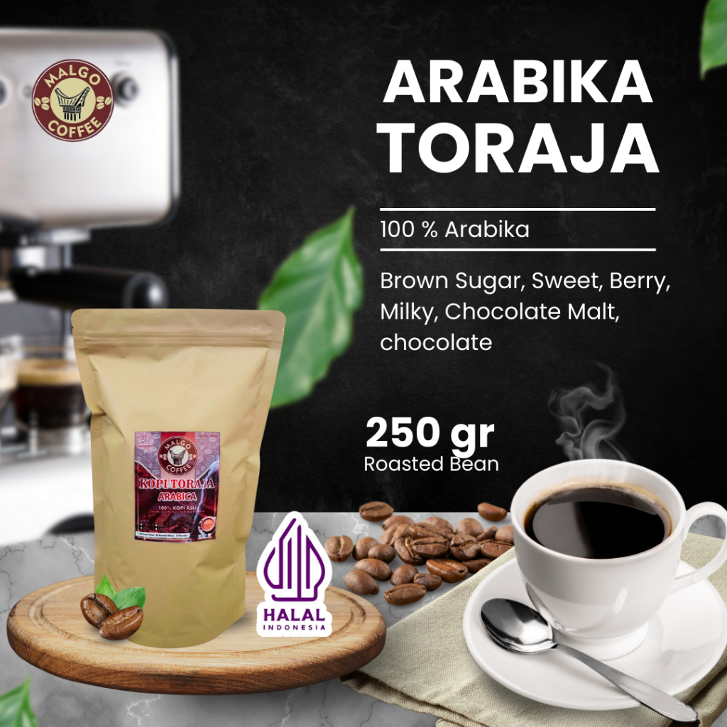 

KOPI ARABICA TORAJA ROASTED BEAN ( KOPI SANGRAI ) - BUBUK 250 GRAM