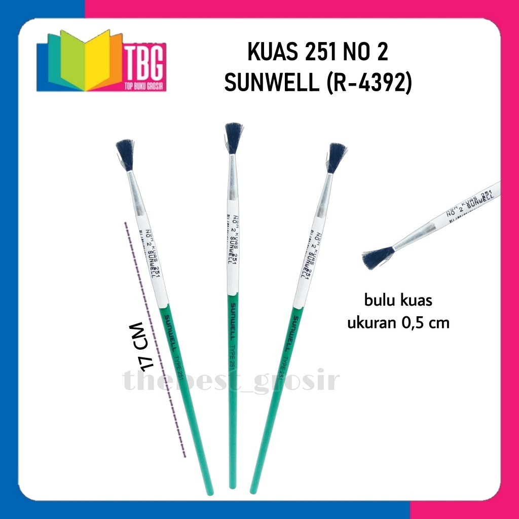 

1 PCS KUAS 251 NO 2 SUNWELL ROUND PAINT BRUSH LUKIS KECIL (R-4392)