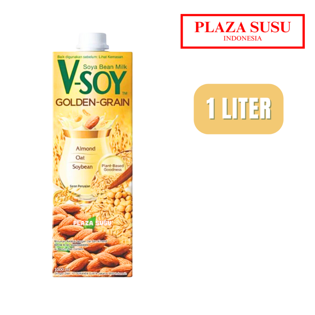 

V-SOY GOLDEN-GRAIN SOYA BEAN MILK 1 L VSOY SUSU SOYA 1 LITER VSOY GOLDENGRAIN