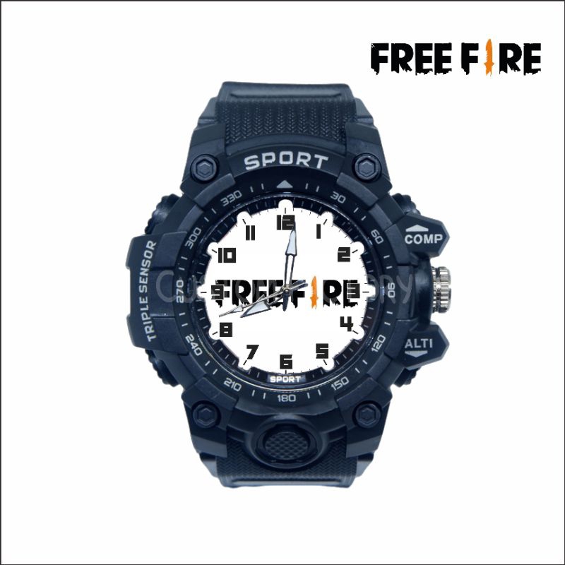 BIG PROMO Jam Tangan Anak Free Fire Anti Air Hitam