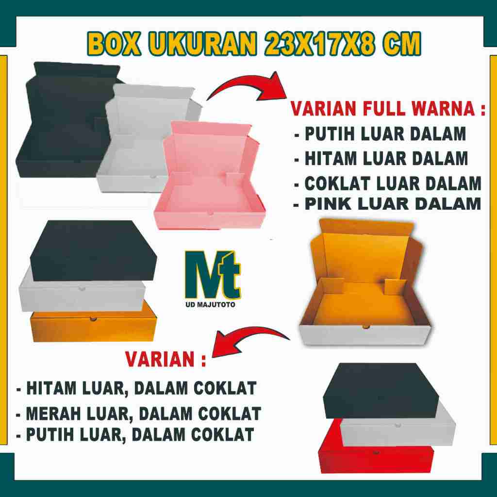 

Box 23x17x8 cm / Box Lipat Depan / Kardus Polos / Box Hampers / Gift Box