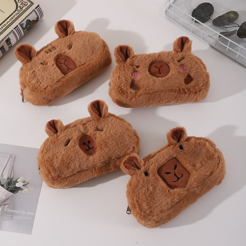 

H7Y Tepak / Tempat Pensil Sleting Capybara/ Capibara Bulu