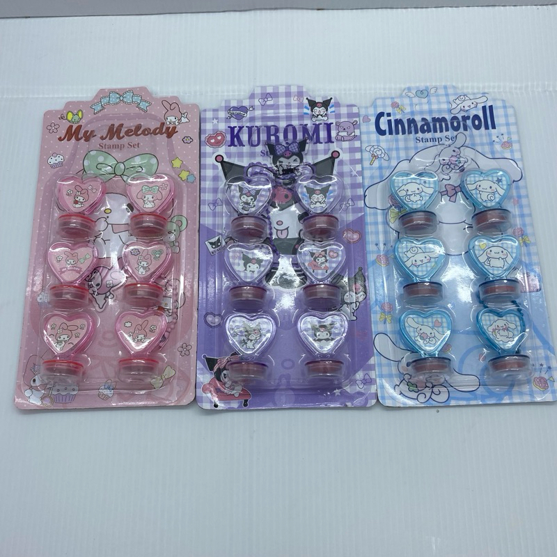 Stamp Book Sanrio / Stempel Buku Sanrio 6pc / Cap Buku Kuromi / Stempel Kuromi / Stempel Lucu