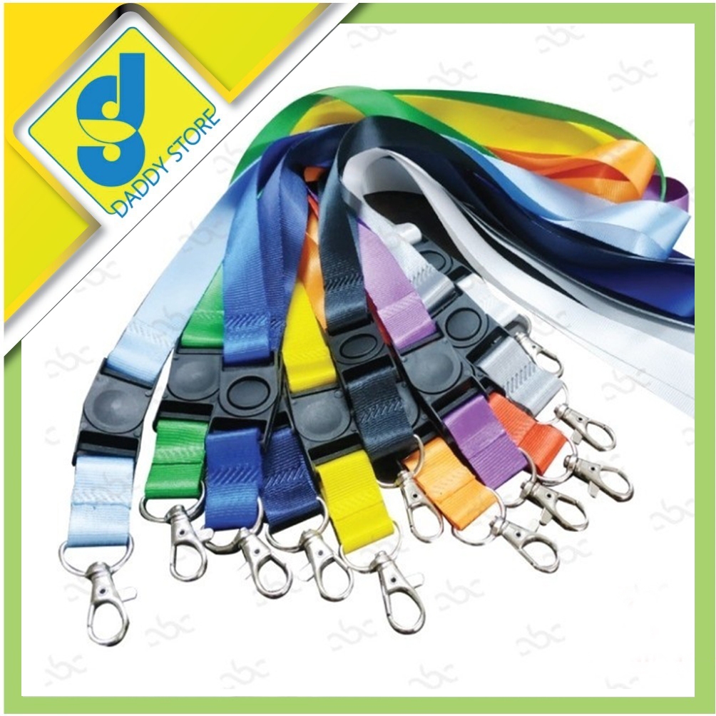 

Tali Lanyard Gantungan ID Card Name Tag Polos 2cm + stopper