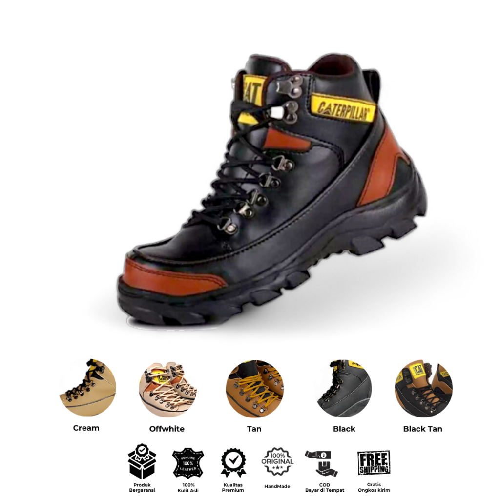 SEPATU SEFTY CHEETAH BOOTS KULIT SAPI outsole radial HANDMADE SEPATU KERJA PABRIK PERTAMINA LAPANGAN