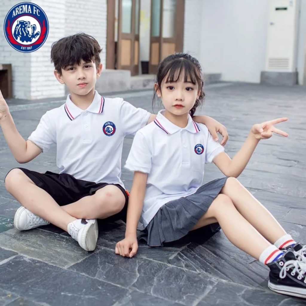 Kaos Baju Wangki Polo Fashion Anak Laki-laki/Perempuan Logo Arema FC Sablon DTF