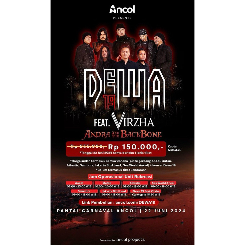 TIKET KONSER DEWA 19 + inc semua wahana