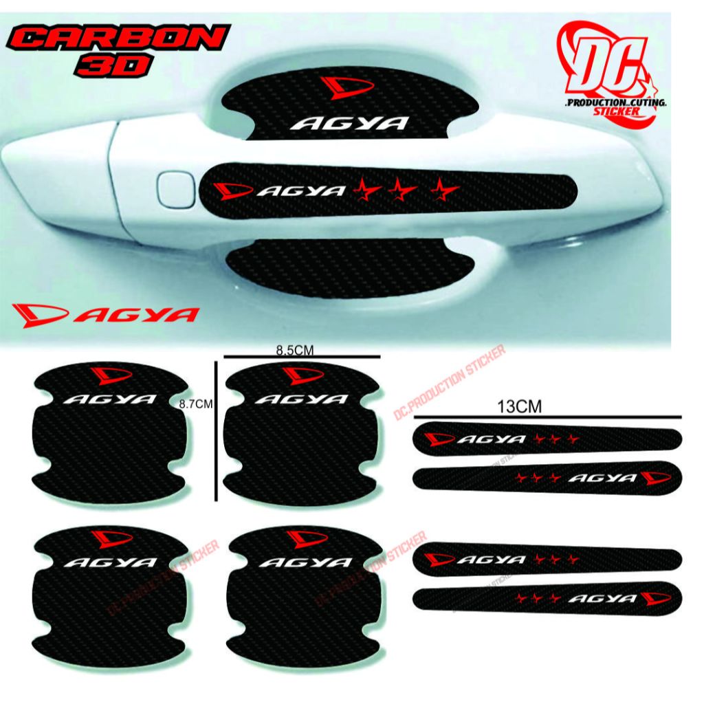 3D STICKER HADLE MOBIL DAIHATSU AGYA STICKER PELINDUNG GAGANG PINTU MOBIL