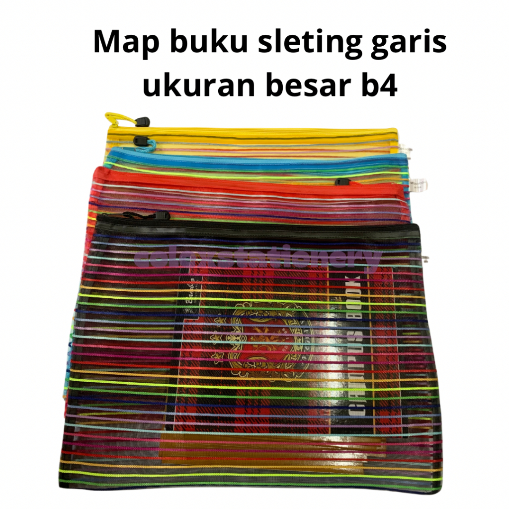 

Map Zipper Sleting Pelajaran / Map Sleting Warna Transparan Sleting Ukuran Besar B4 Motif Garis Isi 12 Pcs