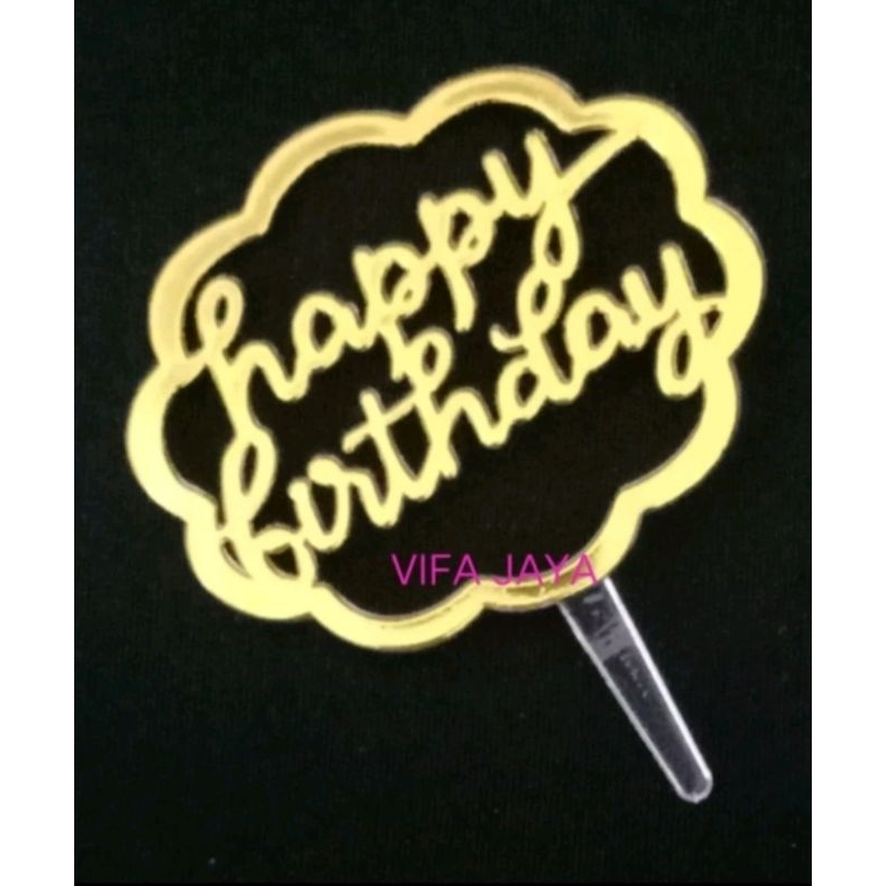 topper cake happy birthday motif kecil 10pcs