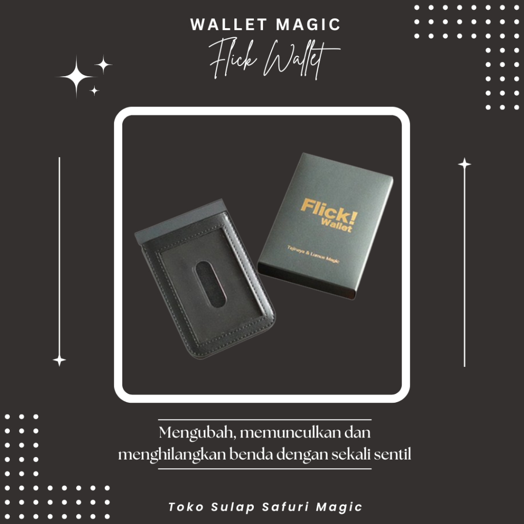Alat Sulap Flick Wallet - Dompet Sulap - Sulap Kartu - Sulap Uang - Toko Sulap