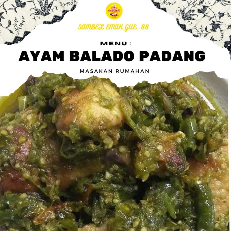 

AYAM BALADO PADANG /PORSI 5 POTONG ( BUMBU MERESAP ,GURIH PAS BUAT MAKAN SIANG )