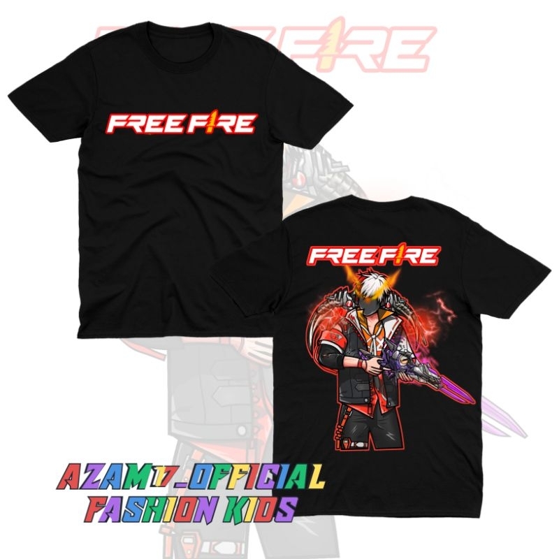 BISA COD KAOS BAJU ANAK FF KARAKTER FREE FIRE VERSI SG 2 JUTA EVO GUN FREE NAMA / KAOS TSHIRT ANAK F