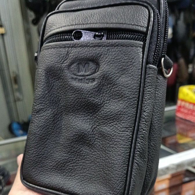 berkualitas Dompet Pinggang  Selendang Kulit Asli Garut  Tas Handphone MGRT Pria Kulit