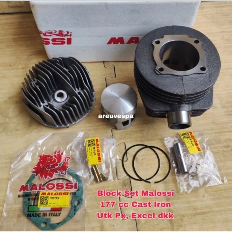 Blok Set Vespa MALOSSI Sport 177 cc Cast Iron utk PX Excel dkk