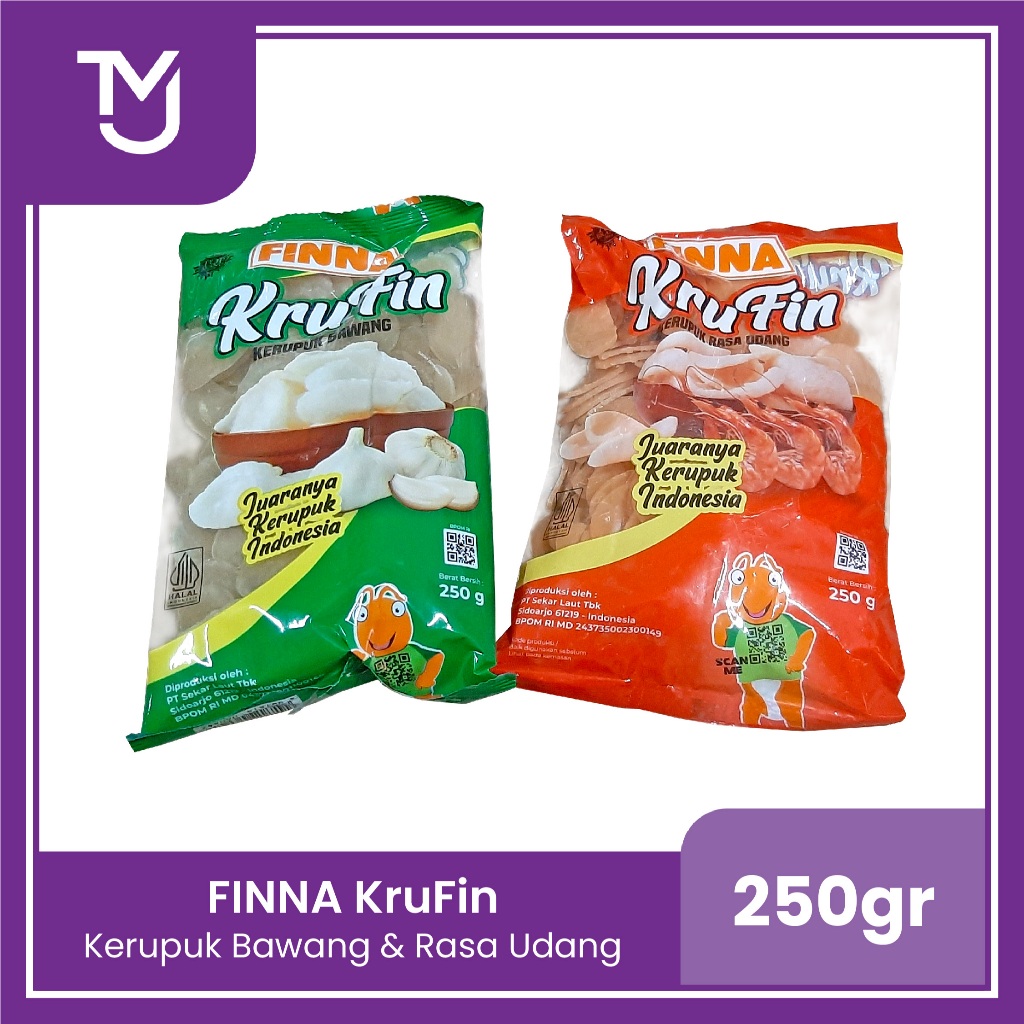 

Finna KruFin 250gr -- Kerupuk rasa bawang dan rasa udang