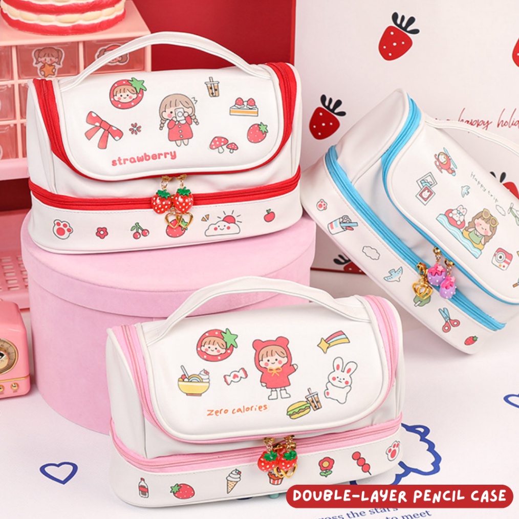 

SPECIAL PROMO Mismi Dena Pencil Case Dual Slot Kotak Pensil Perempuan Sekolah Kapasitas Besar Stylish PC5D
