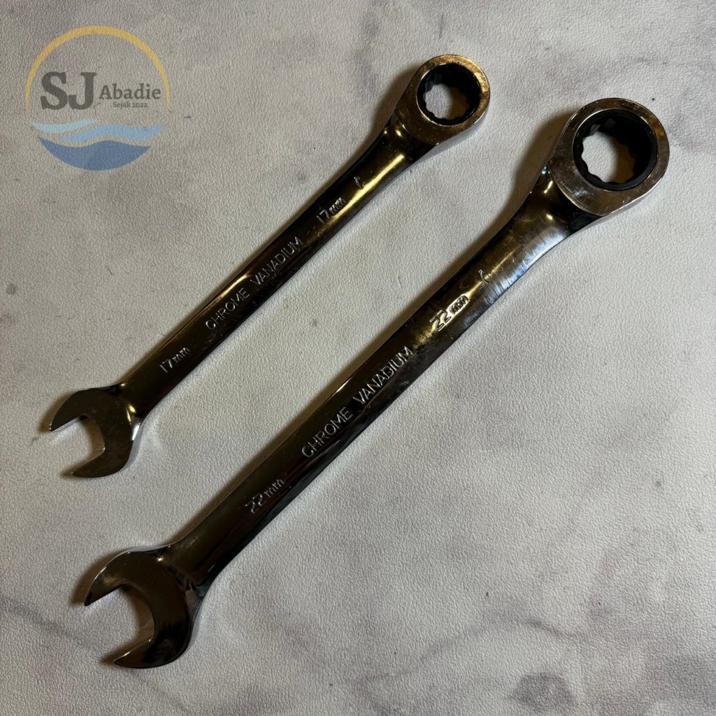 (1 PC) ATS Kunci Ring Pas Rabopen Ratchet Combination Wrench 8 - 32 mm ASG1 | SJ ABADIE |