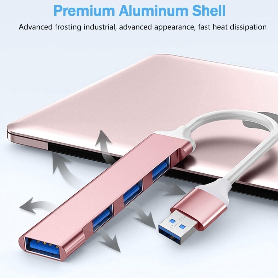 KODE A78H USB 3 HUB 4PORT aluminium  USB 3 Hub 4port IB  USB Hub Bagus