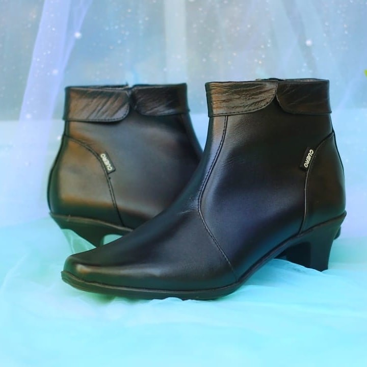 sepatu boots wanita boots kulit sapi maya formal heel terlaris