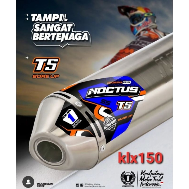 KNALPOT NORIFUMI ORIGINAL NOCTUS T5 BORE UP KLX150/CRF150/WR155
