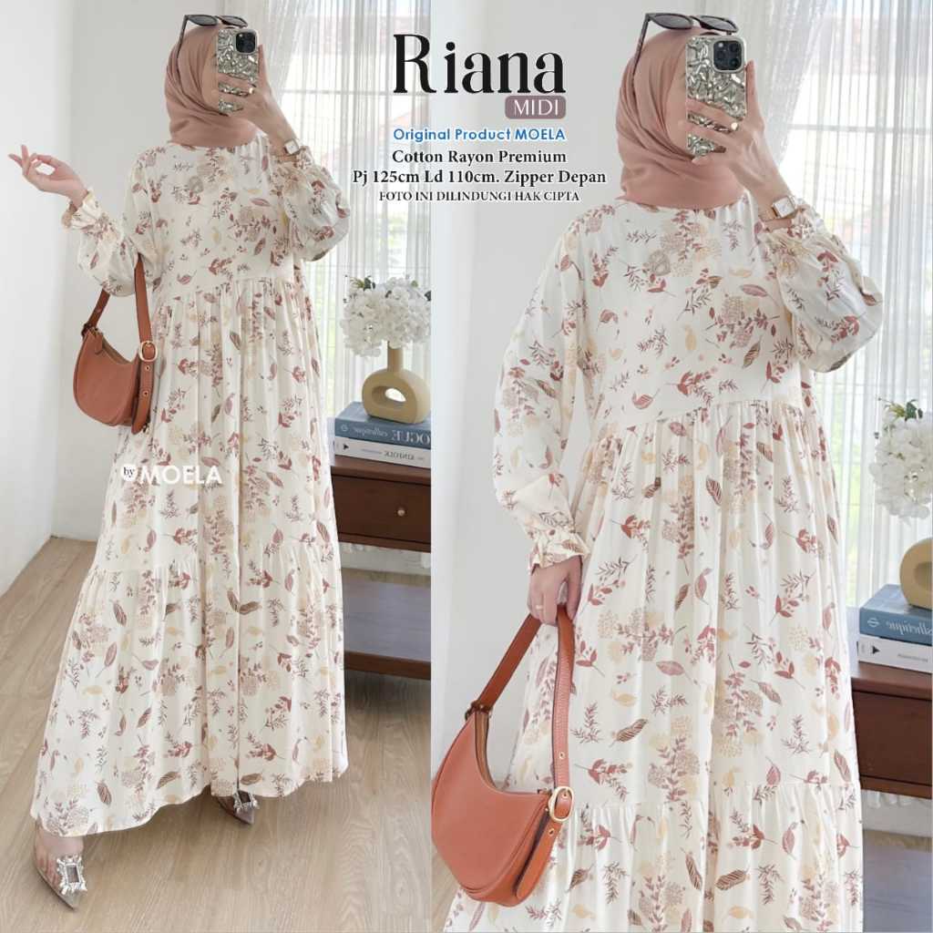 Riana Midi Dress Motif / Moela Brand