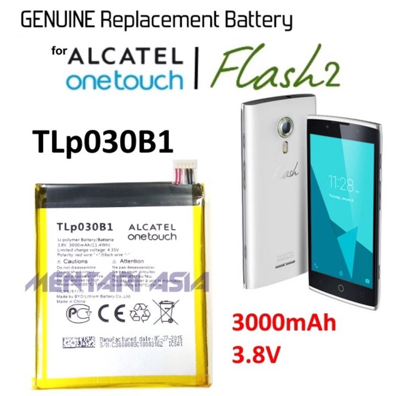 Baterai Alcatel Flash 2 7049D Alcatel_7049D 7049D-3AALID1 TLp030B1 Original 100%