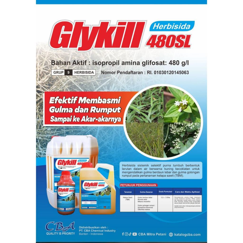 Racun Rumput Bablas Glykill Gilfosat 480SL 20Liter