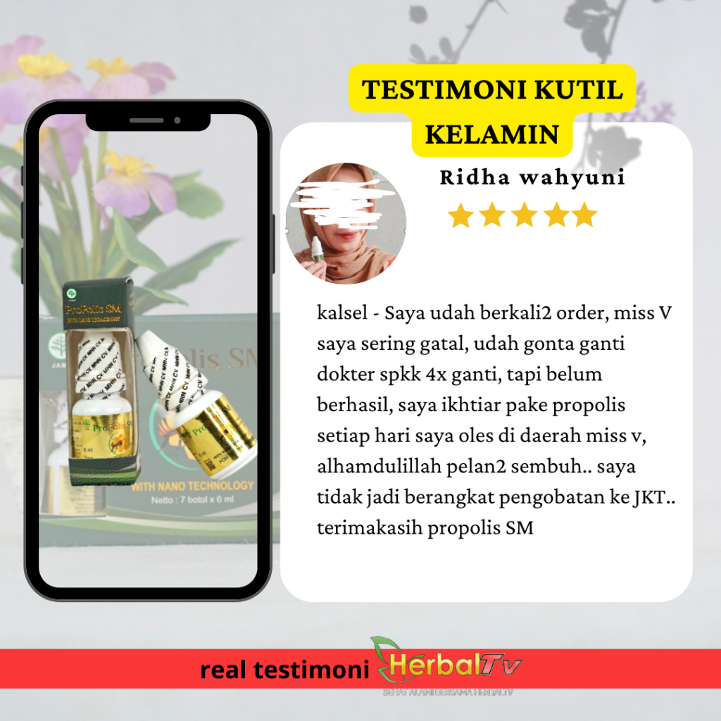 Obat HPV Kutil kelamin Gatal kulit Kemaluan Pria Wanita Selangkangan penis vagina mis v propolis